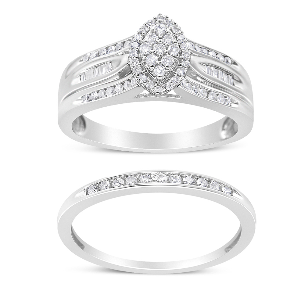 .925 Sterling Silver 1/2 Cttw Round and